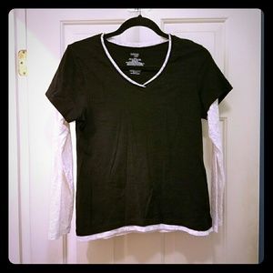 Danskin Long Sleeve Tee Shirt with Lace Detail